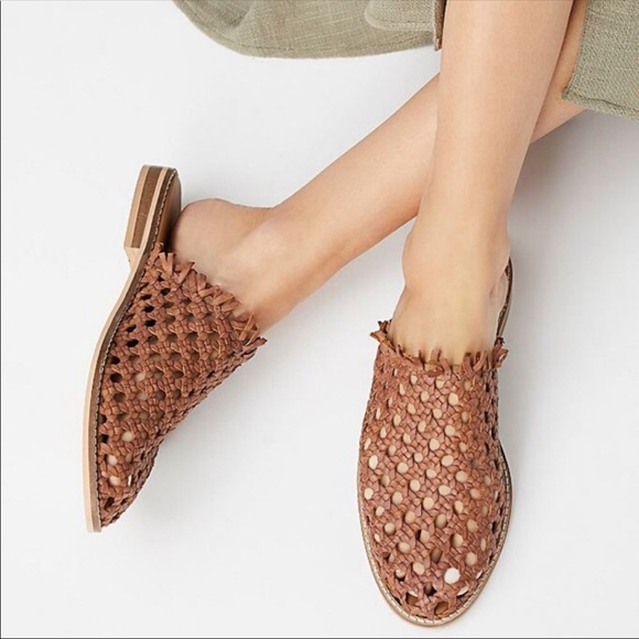 Free People Shoes - Free People Brown Mirage Woven Flat Mule